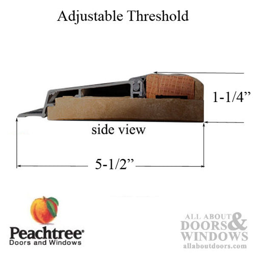 Avanti Threshold with adjustable oak cap, replacement sill - Aluminum - Avanti Threshold with adjustable oak cap, replacement sill - Aluminum