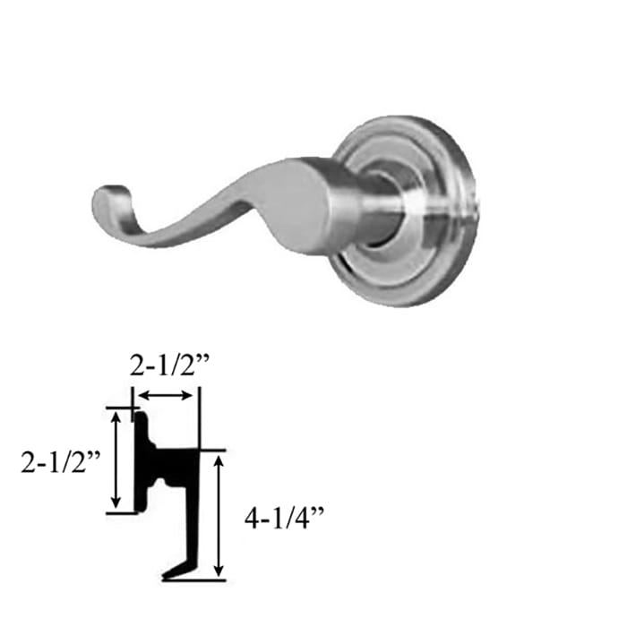 Kwikset Calais Door Lever Left Hand Passage Door Lever Satin Chrome Door Handle - Kwikset Calais Door Lever Left Hand Passage Door Lever Satin Chrome Door Handle