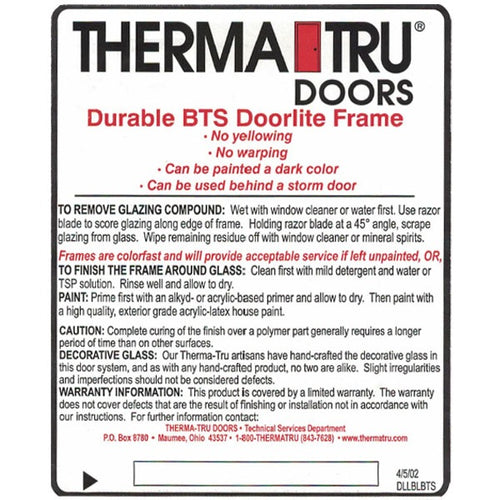 Therma-Tru 16 X 40  Oval Surround Only, NO Glass  - Interior / Exterior frames - White - Therma-Tru 16 X 40  Oval Surround Only, NO Glass  - Interior / Exterior frames - White