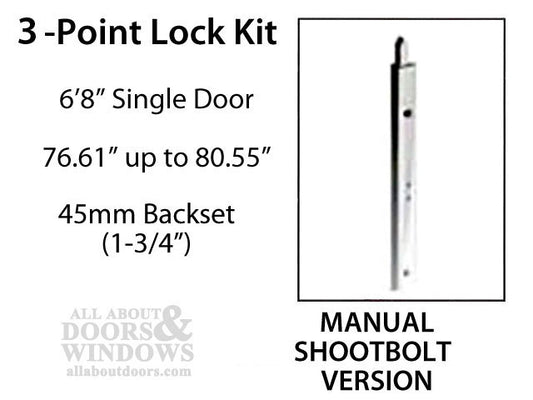 HLS-ONE 3-point Lock KIT, ACTIVE 6-8 Door w/45mm  backset, choose door thickness