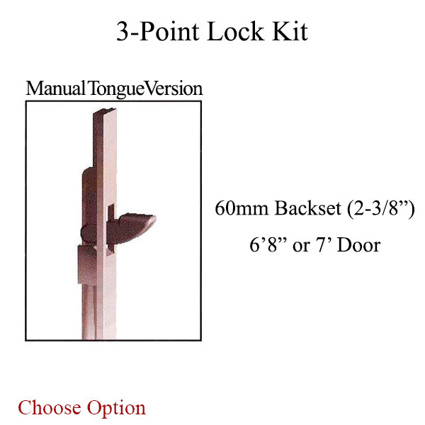 HLS-ONE 3-point Lock KIT, ACTIVE SYSTEM w/60MM backset, choose door thickness - HLS-ONE 3-point Lock KIT, ACTIVE SYSTEM w/60MM backset, choose door thickness