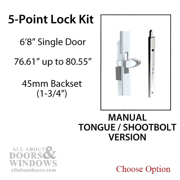 HLS-ONE 5-point Lock KIT, ACTIVE SYSTEM w/45MM backset, choose door thickness - HLS-ONE 5-point Lock KIT, ACTIVE SYSTEM w/45MM backset, choose door thickness