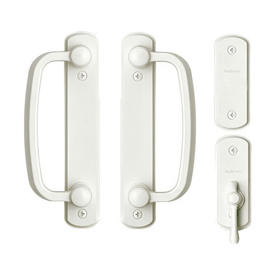 Andersen Frenchwood Gliding Door Trim Hardware, Albany, 4 Panel Interior and Exterior  - White - Andersen Frenchwood Gliding Door Trim Hardware, Albany, 4 Panel Interior and Exterior  - White