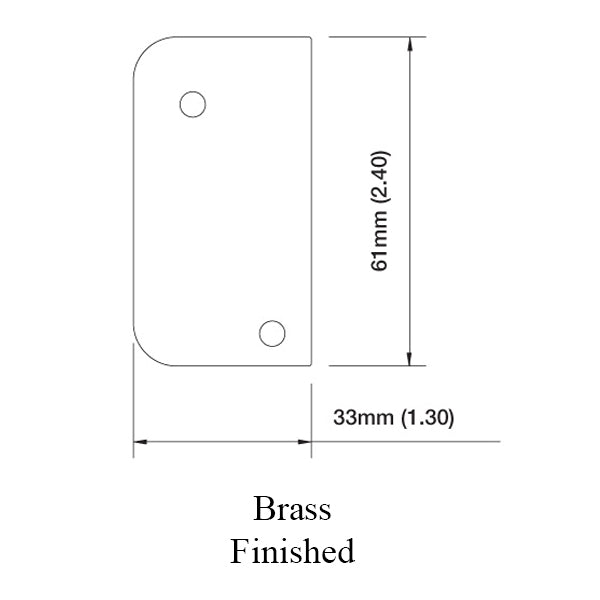 Strike Plate, RU1, Auto-Release Underplate 1.30 x 2.40 - Brass - Strike Plate, RU1, Auto-Release Underplate 1.30 x 2.40 - Brass