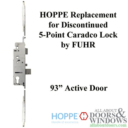 HOPPE Replacement for FUHR / Caradco 5-Point Multipoint Lock - 93 in. Active - HOPPE Replacement for FUHR / Caradco 5-Point Multipoint Lock - 93 in. Active