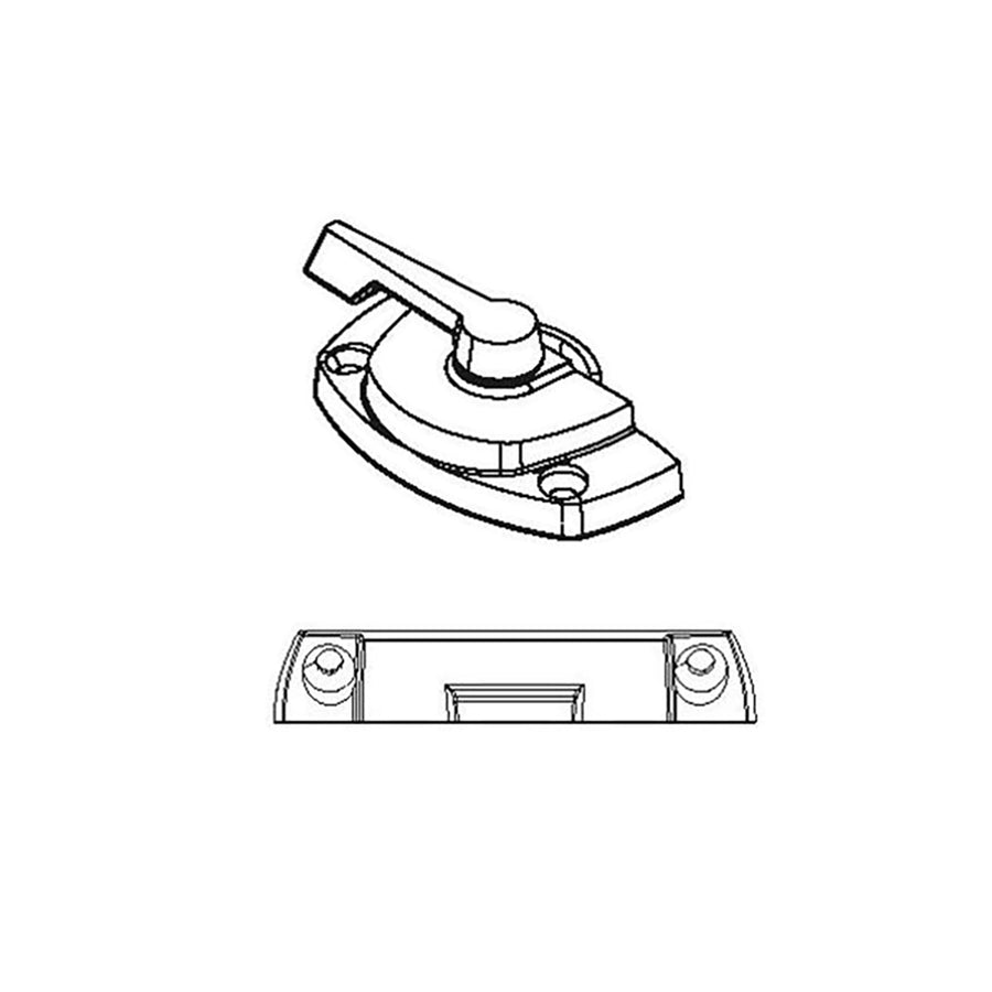 Andersen Tilt-Wash (DC) and Tilt-Wash (TW) Windows - Lock and Keeper Kit - Satin Nickel - Andersen Tilt-Wash (DC) and Tilt-Wash (TW) Windows - Lock and Keeper Kit - Satin Nickel