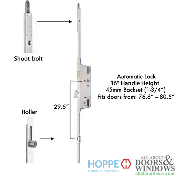 HOPPE Roller / Shootbolt Replacement Kit for Fuhr Automatic Multipoint Lock - HOPPE Roller / Shootbolt Replacement Kit for Fuhr Automatic Multipoint Lock