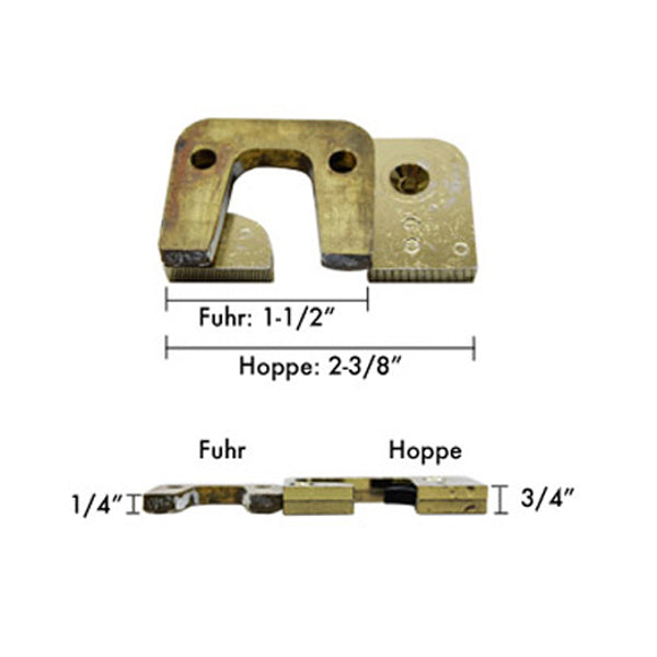 Strike Plate, RA6133, Auto-Release Roller, 1.30 x 2.40 -Brass Finished - Strike Plate, RA6133, Auto-Release Roller, 1.30 x 2.40 -Brass Finished