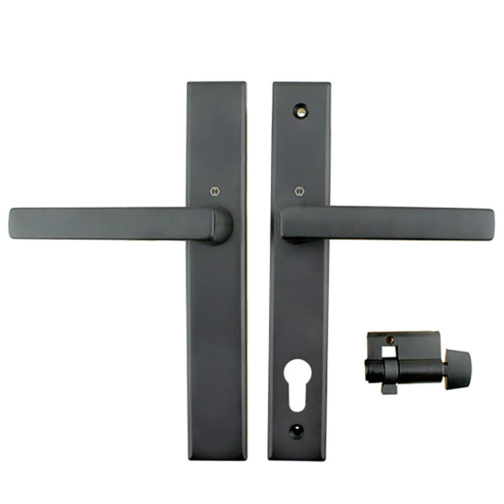 Dallas Contemporary Lever Handle, Inactive, Nonkeyed with Thumbturn, Dark Bronze Metallic - Dallas Contemporary Lever Handle, Inactive, Nonkeyed with Thumbturn, Dark Bronze Metallic
