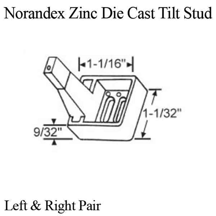 Tilt Stud, Norandex HD Zinc Die Cast, Left and Right Handed - Tilt Stud, Norandex HD Zinc Die Cast, Left and Right Handed