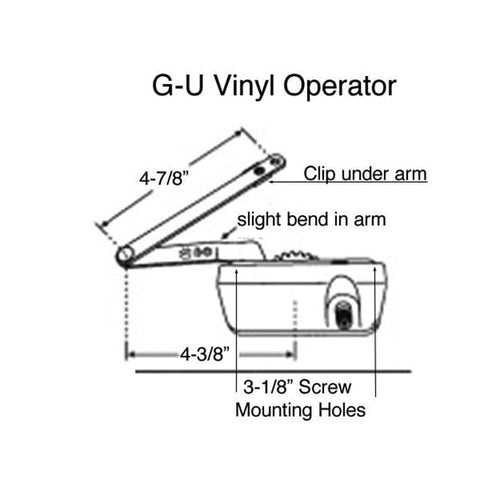 G-U Casement Operator, Plastic / Vinyl, RH - Discontinued - See Notes - G-U Casement Operator, Plastic / Vinyl, RH - Discontinued - See Notes