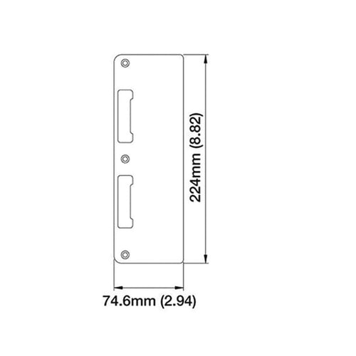 HOPPE Strike Plate Extra Wide Latch and Deadbolt Rustic Umber - HOPPE Strike Plate Extra Wide Latch and Deadbolt Rustic Umber