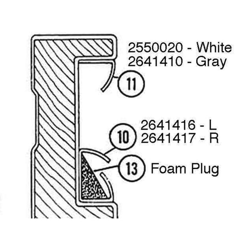 Andersen Perma-Shield 2-Panel Gliding Door - Inside Operating Side Jamb Weatherstrip, Non-Handed - Gray - Andersen Perma-Shield 2-Panel Gliding Door - Inside Operating Side Jamb Weatherstrip, Non-Handed - Gray