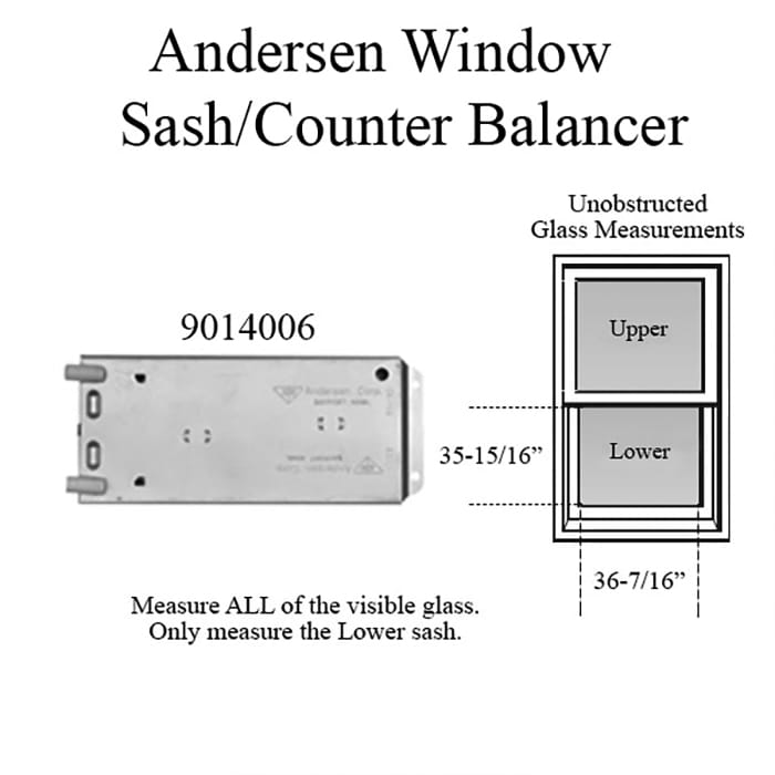 Andersen 200 Series Narroline Window Sash/Counter Balancer, Left Hand - L1231/33 - Andersen 200 Series Narroline Window Sash/Counter Balancer, Left Hand - L1231/33