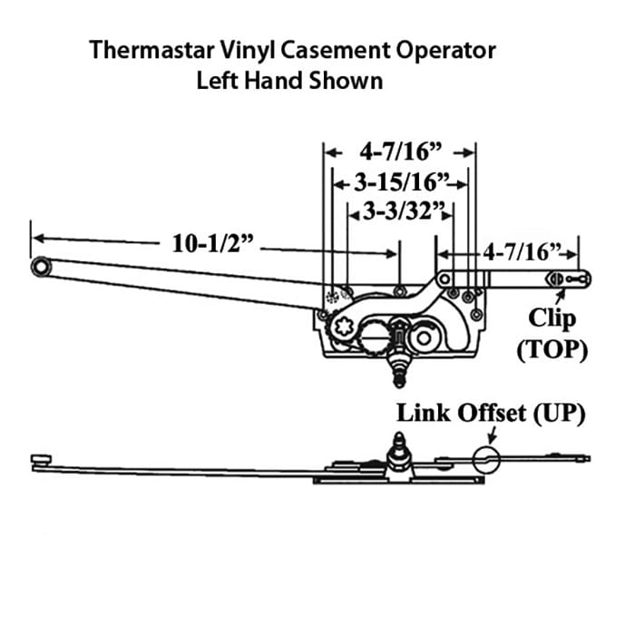 Pella Thermastar Vinyl Casement Operator, Right Hand Window - Pella Thermastar Vinyl Casement Operator, Right Hand Window