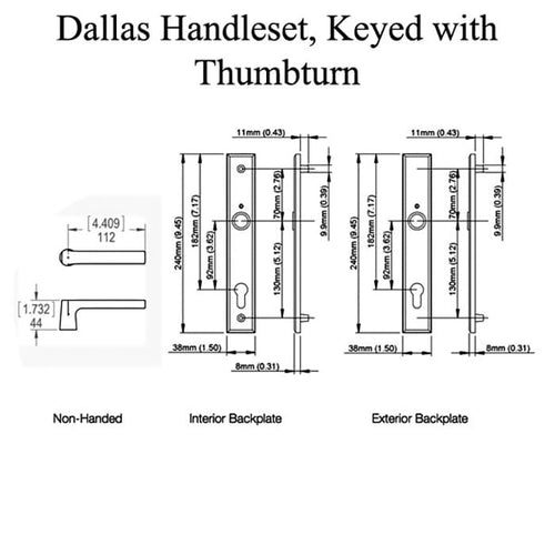 Dallas Contemporary Lever Handle, Fixed Dummy Pair, M1643 / 2161N Set - Satin Nickel - Dallas Contemporary Lever Handle, Fixed Dummy Pair, M1643 / 2161N Set - Satin Nickel