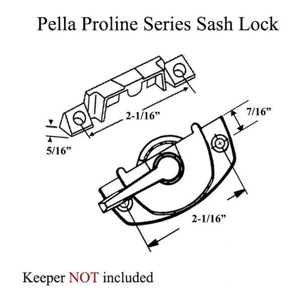 Pella Pro Line Series Double Hung Window Sash Lock with Alignment Lugs - Pella Pro Line Series Double Hung Window Sash Lock with Alignment Lugs