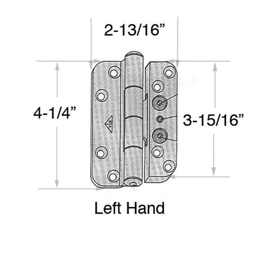 Discontinued - Andersen 1992-2005 Hinge - Left Hand -  Brushed Chrome - Discontinued - Andersen 1992-2005 Hinge - Left Hand -  Brushed Chrome