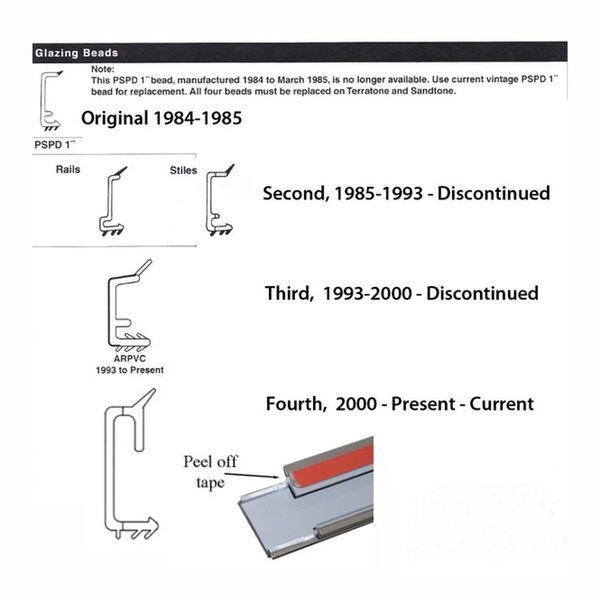 Andersen - Perma-Shield Gliding Doors Glazing Bead, PSPD 1 Stiles,  PS68,  1982-Present - Terratone - Andersen - Perma-Shield Gliding Doors Glazing Bead, PSPD 1 Stiles,  PS68,  1982-Present - Terratone