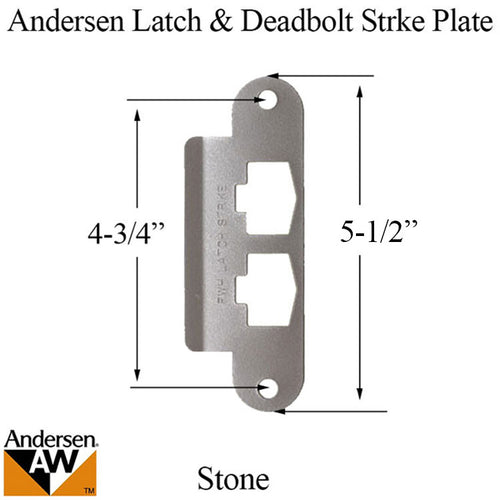 Andersen Latch & Deadbolt Strike Plate Cover, AS/SA Single Door - Stone - Andersen Latch & Deadbolt Strike Plate Cover, AS/SA Single Door - Stone