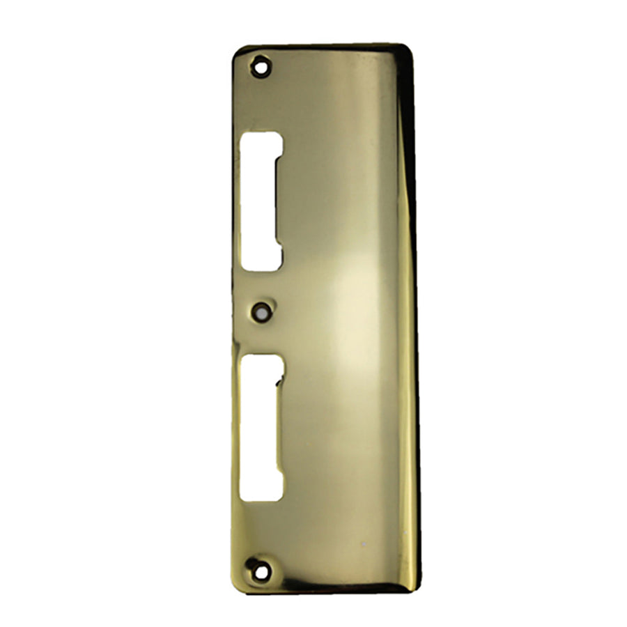 Latch & Deadbolt Strike Plate, 2.94 x 8.82  Extra Wide - Plated Polished Brass - Latch & Deadbolt Strike Plate, 2.94 x 8.82  Extra Wide - Plated Polished Brass
