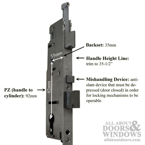 HOPPE Replacement for FUHR / Caradco 5-Point Multipoint Lock - 77 in. Active - HOPPE Replacement for FUHR / Caradco 5-Point Multipoint Lock - 77 in. Active