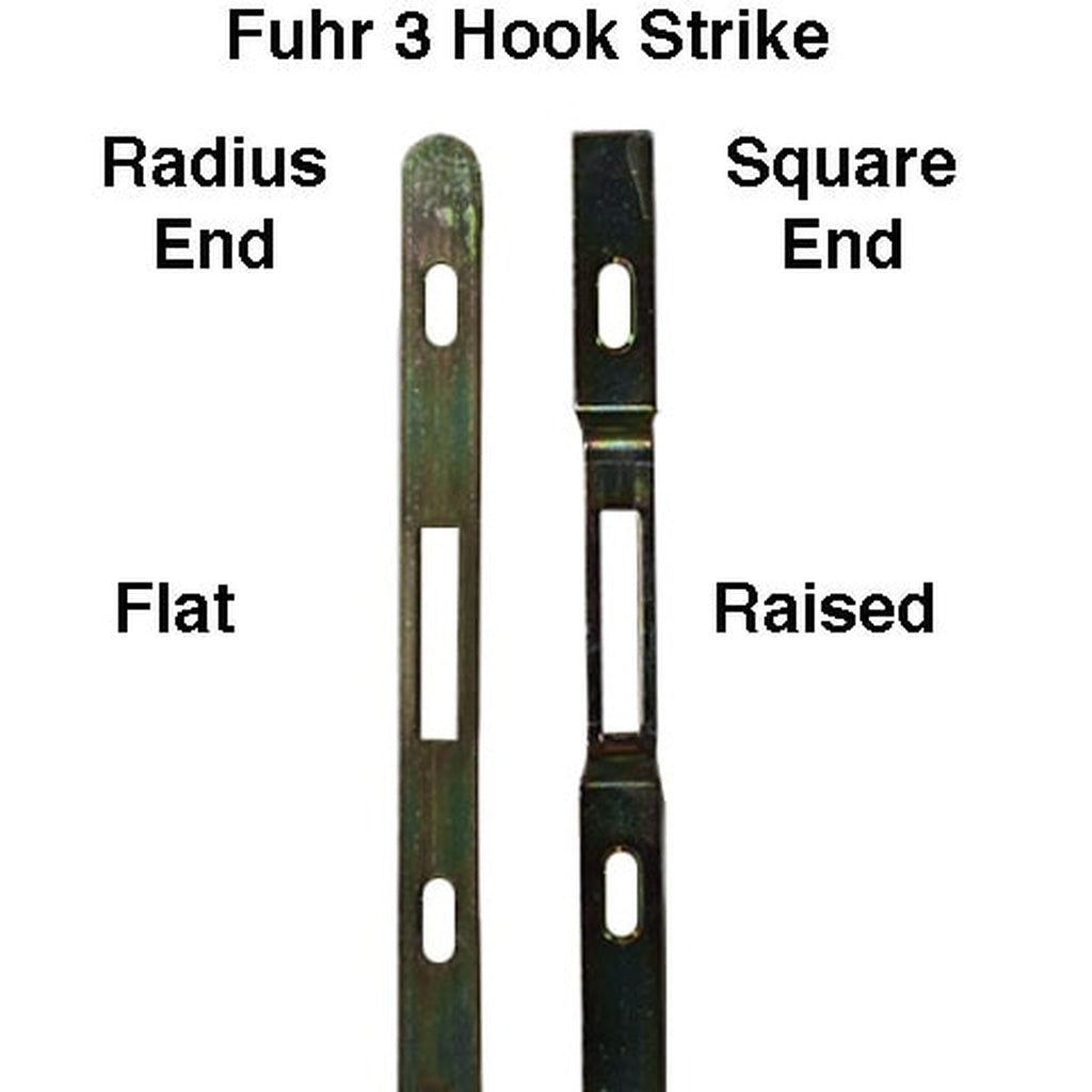Fuhr Sliding Door Strike Plate with 3 Hooks 16mm Flat Square Ends 52 Inch Length - Fuhr Sliding Door Strike Plate with 3 Hooks 16mm Flat Square Ends 52 Inch Length
