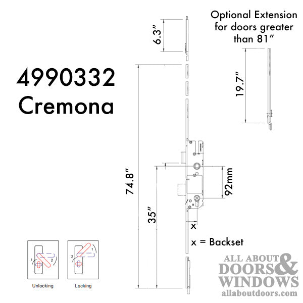 G-U Cremona Europa Active Multipoint Lock With Shootbolts - G-U Cremona Europa Active Multipoint Lock With Shootbolts
