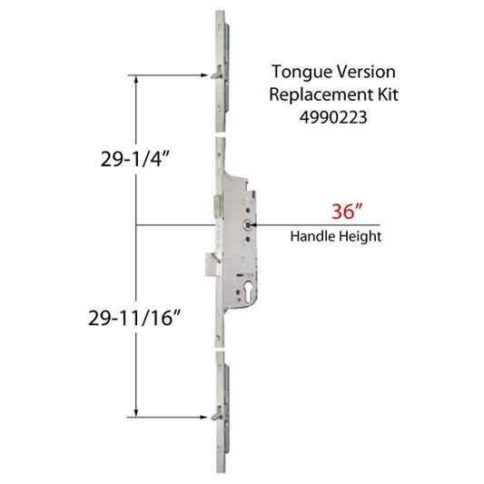 Replacement Kit for Discontinued Fuhr Roundbolt 55mm backset, 70mm handle spacing