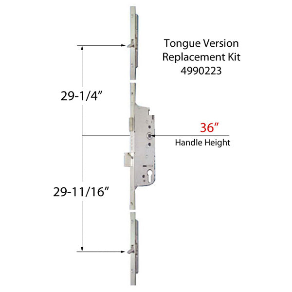 Replacement Kit for Discontinued Fuhr Roundbolt 55mm backset, 70mm handle spacing - Replacement Kit for Discontinued Fuhr Roundbolt 55mm backset, 70mm handle spacing