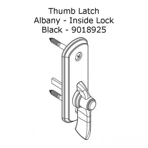 Andersen Thumb Latch For Sliding Doors Albany Black Inside Thumb Latch - Andersen Thumb Latch For Sliding Doors Albany Black Inside Thumb Latch