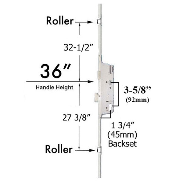 Replacement Kit for Roto 3 point roller multipoint lock in Weathershield Doors - Replacement Kit for Roto 3 point roller multipoint lock in Weathershield Doors
