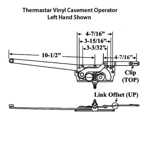 Pella Thermastar Vinyl Casement Operator, Left Hand Window - Pella Thermastar Vinyl Casement Operator, Left Hand Window