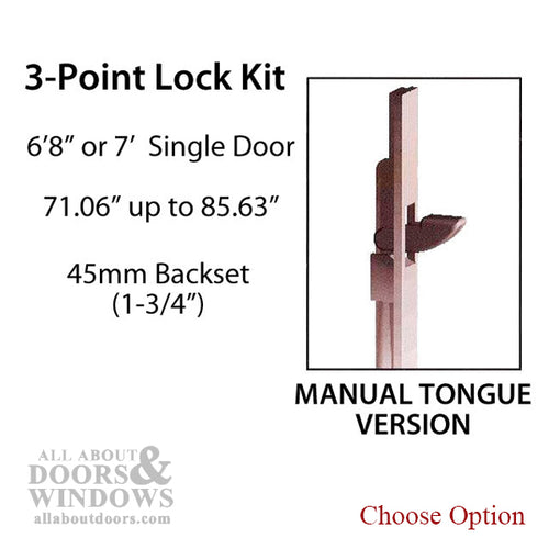 HLS-ONE 3-point Lock KIT, ACTIVE SYSTEM w/45MM backset, choose door thickness - HLS-ONE 3-point Lock KIT, ACTIVE SYSTEM w/45MM backset, choose door thickness