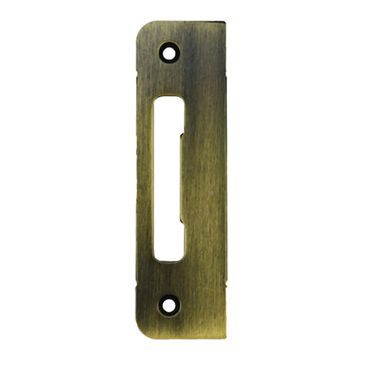Strike Plate, PT0002N, Flat Tongue 1.30 x 4.57 - Antique Brass