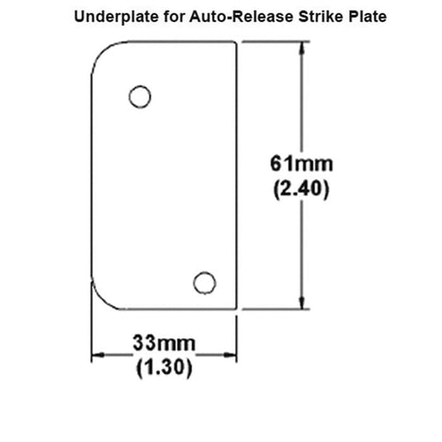 Strike Plate, RU1, Auto-Release Underplate 1.30 x 2.40 - Brass - Strike Plate, RU1, Auto-Release Underplate 1.30 x 2.40 - Brass