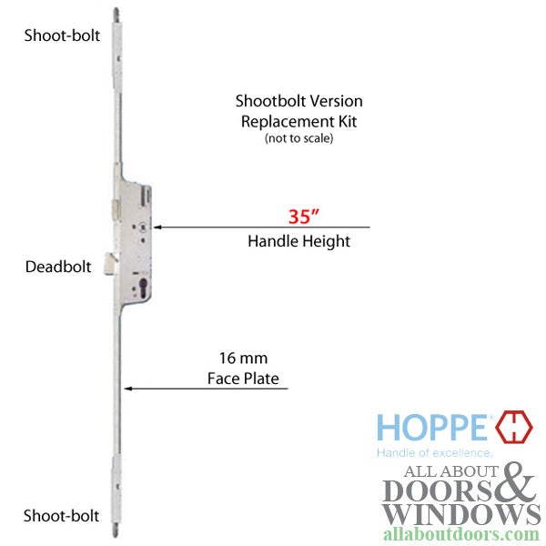 Replacement Kit for 75-1/2 to 79-1/2 inch OLD STYLE 2 piece Shootbolt Multipoint Lock - Replacement Kit for 75-1/2 to 79-1/2 inch OLD STYLE 2 piece Shootbolt Multipoint Lock