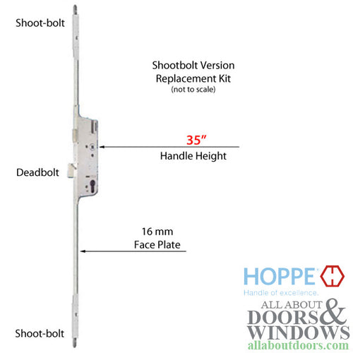 Replacement Kit for 75-1/2 to 79-1/2 inch OLD STYLE 2 piece Shootbolt Multipoint Lock - Replacement Kit for 75-1/2 to 79-1/2 inch OLD STYLE 2 piece Shootbolt Multipoint Lock