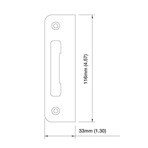 Strike Plate, PT0002N, Flat Tongue 1.30 x 4.57 - Brass - Strike Plate, PT0002N, Flat Tongue 1.30 x 4.57 - Brass