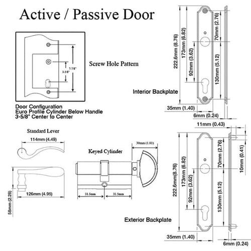 Munchen Active Handle Set M112PL/374N Antique Brass - Munchen Active Handle Set M112PL/374N Antique Brass