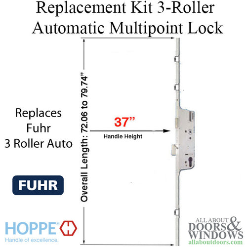 Replacement Kit for Fuhr 3 roller Automatic Multipoint Lock - Replacement Kit for Fuhr 3 roller Automatic Multipoint Lock