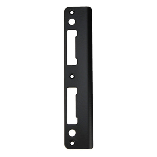Latch & Deadbolt Strike Plate, 1.74 x 8.82 Curved Lip - Matte Black