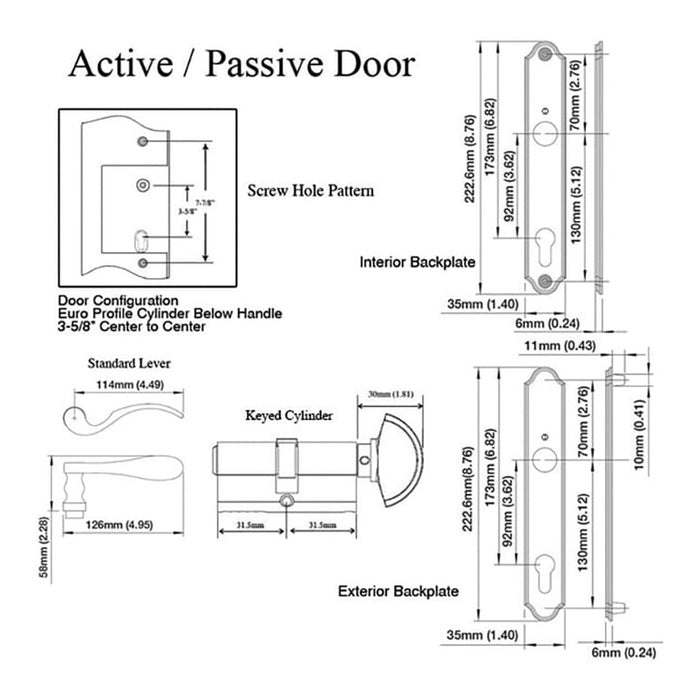 Munchen Active Handle Set M112PL/374N Pure White - Munchen Active Handle Set M112PL/374N Pure White