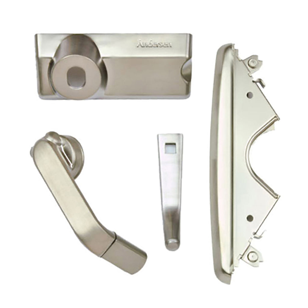Andersen Casement Window - 200/400 Series - Hardware Pack - Folding Contemporary - Satin Nickel - Andersen Casement Window - 200/400 Series - Hardware Pack - Folding Contemporary - Satin Nickel