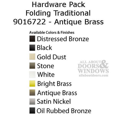 Andersen Casement Window - 200/400 Series - Hardware Pack - Folding Traditional - Antique Brass - Andersen Casement Window - 200/400 Series - Hardware Pack - Folding Traditional - Antique Brass