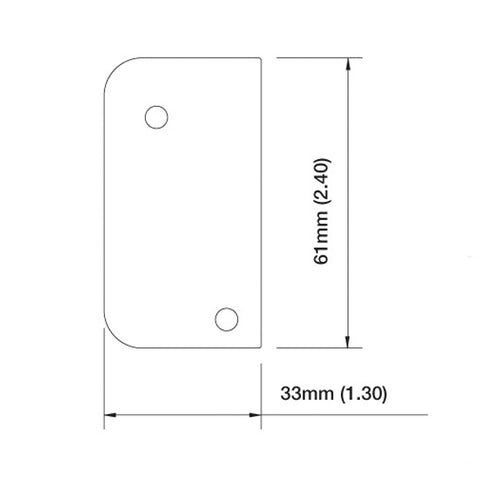 Strike Plate, RU1, Auto-Release Underplate 1.30 x 2.40 - Nickel - Strike Plate, RU1, Auto-Release Underplate 1.30 x 2.40 - Nickel