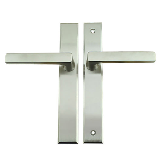 Dallas Contemporary Lever Handle, Fixed Dummy Pair, M1643 / 2161N Set - Satin Nickel