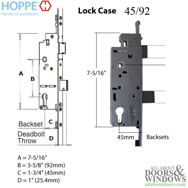 Tongue / Shootbolt 45/92 Replacement Kit, 36-7/8 HH, 93-1/4