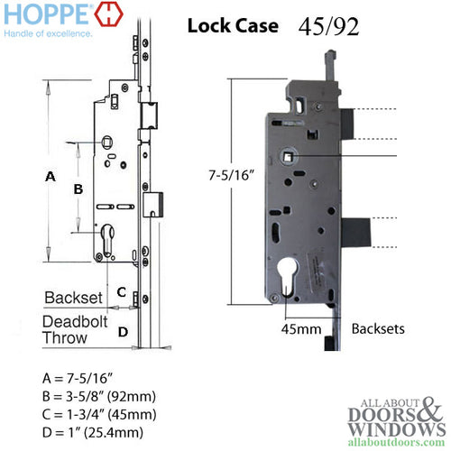 Tongue / Shootbolt 45/92 Replacement Kit, 36-7/8 HH, 93-1/4