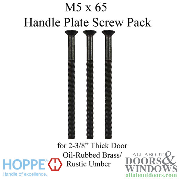 M5 x 65mm, 3 Screw Pack - 2-1/4 Door - Oil-Rubbed Brass / Rustic Umber - M5 x 65mm, 3 Screw Pack - 2-1/4 Door - Oil-Rubbed Brass / Rustic Umber